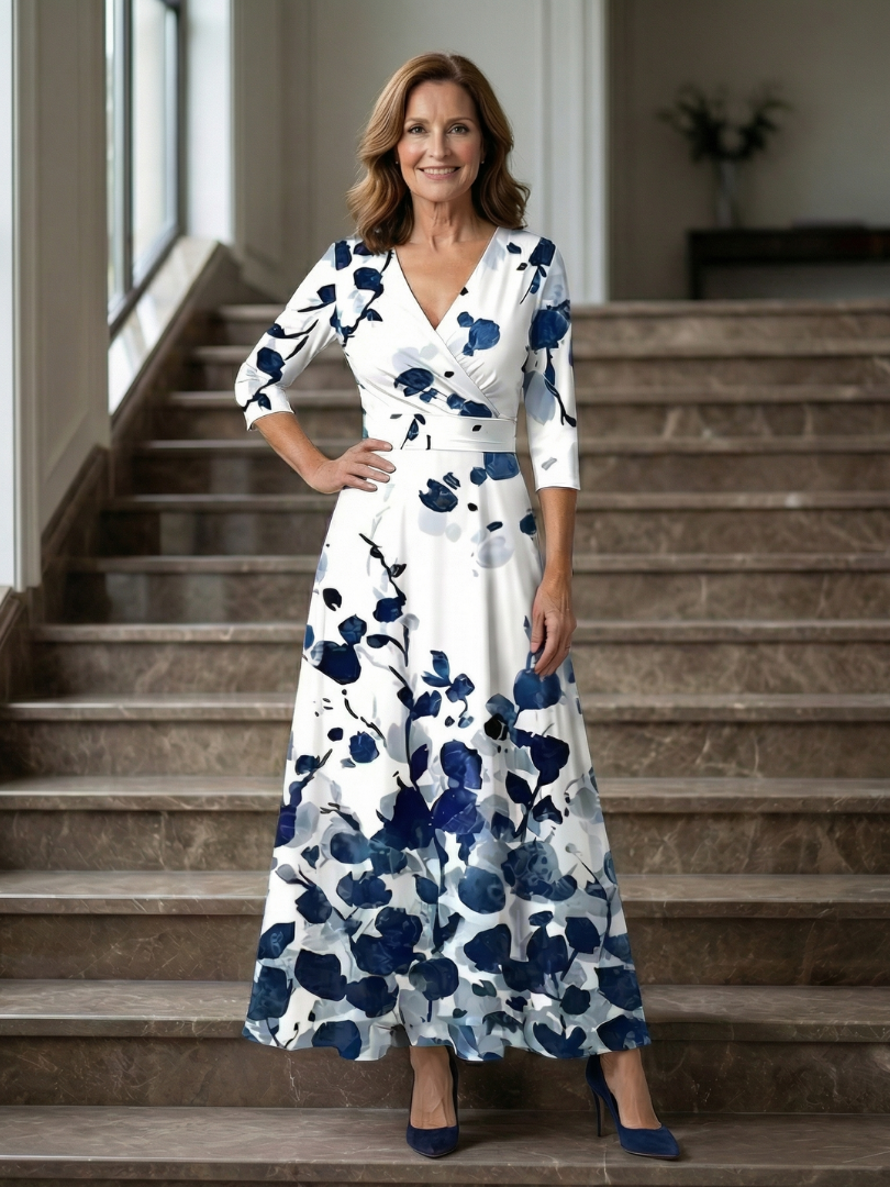 Hanne | Midi Dress with Criss-Cross Neckline