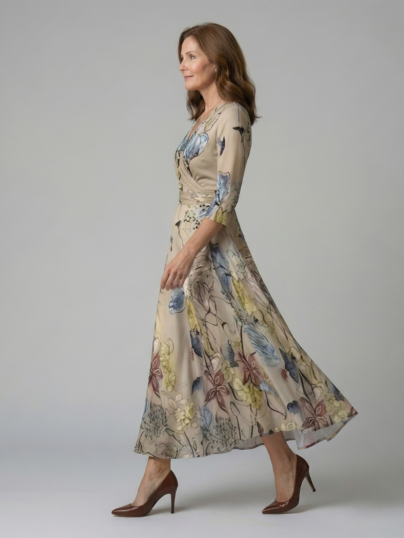 Hanne | Midi Dress with Criss-Cross Neckline