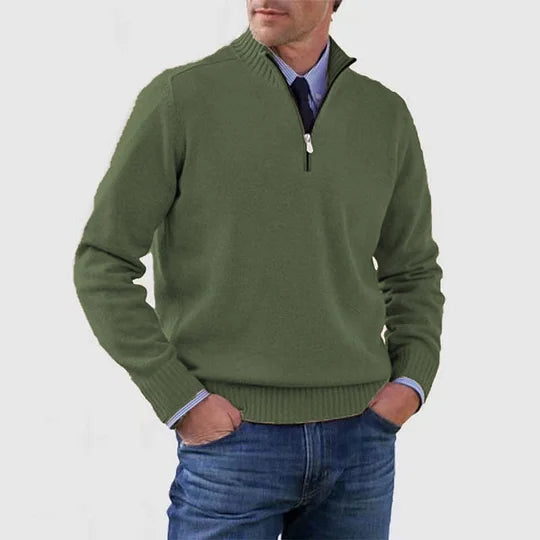 STIJN | Knitted Men's Sweater with Zipper for Refined Warmth and Timeless Class
