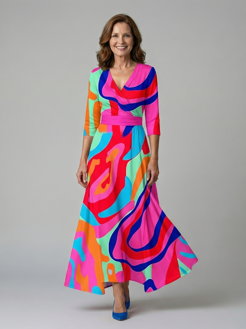 Hanne | Midi Dress with Criss-Cross Neckline