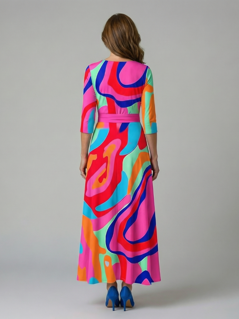Hanne | Midi Dress with Criss-Cross Neckline