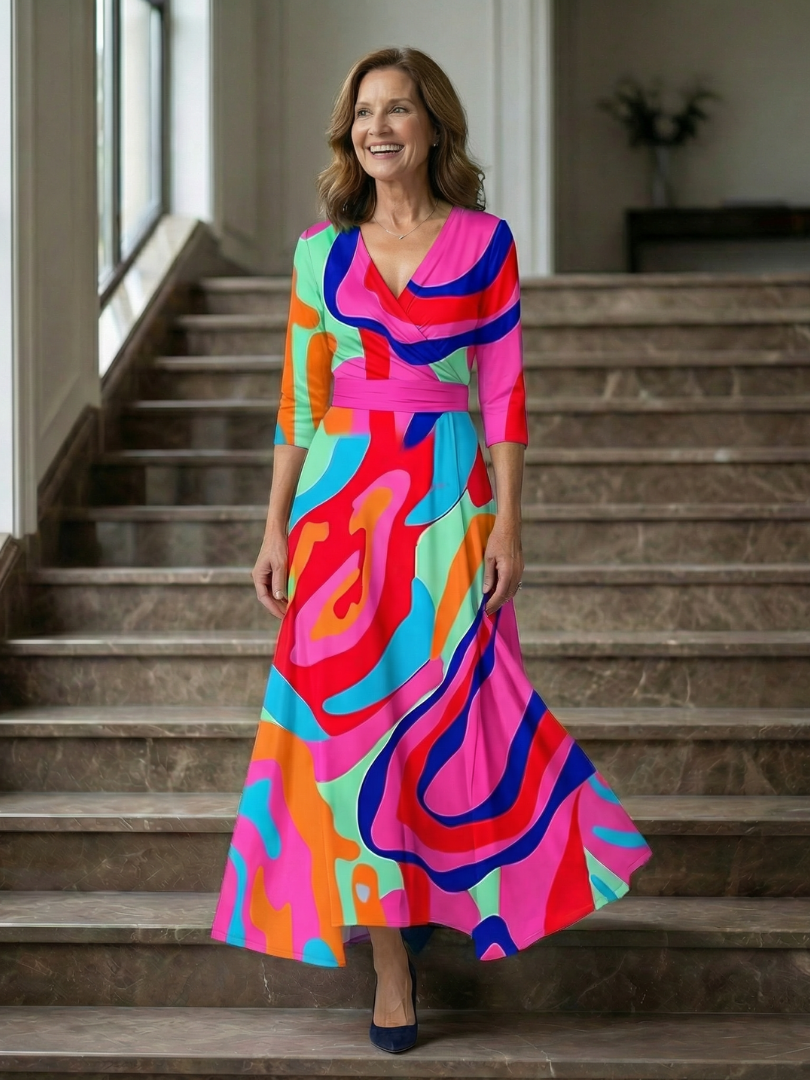 Hanne | Midi Dress with Criss-Cross Neckline
