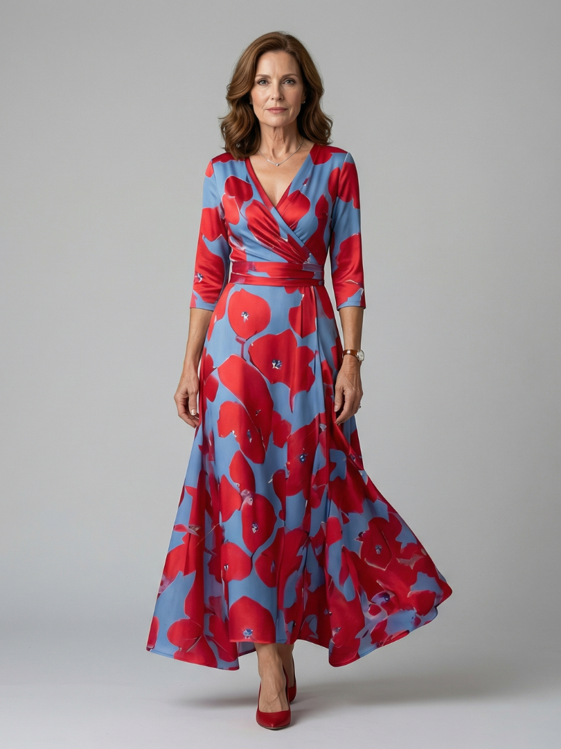 Hanne | Midi Dress with Criss-Cross Neckline
