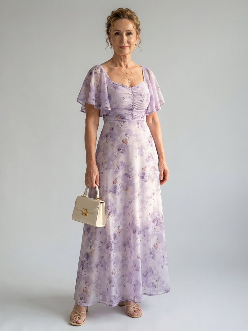Danique | Midi dress with ruched sleeves