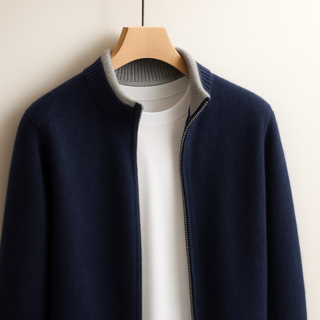 ROSSI ROMA™ | Men's Knitted Jacket with Zipper Warmth and Elegant Everyday Style