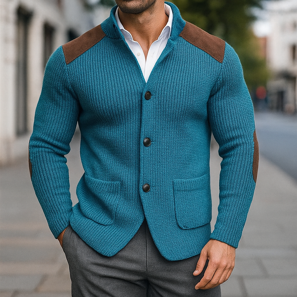 DAAN | Knitted Jacket Vest with Suede Accents for Comfort and Class