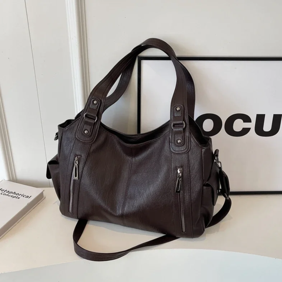 UMA - DUAL ZIPPER LARGE CAPACITY SHOULDER BAG