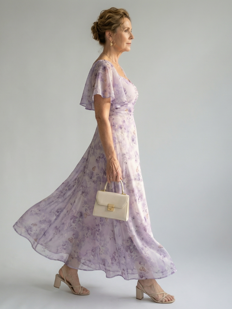 Danique | Midi dress with ruched sleeves