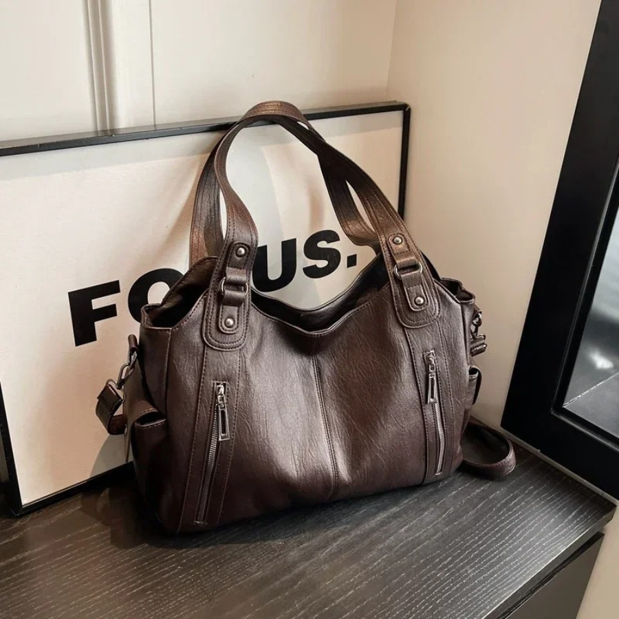 UMA - DUAL ZIPPER LARGE CAPACITY SHOULDER BAG