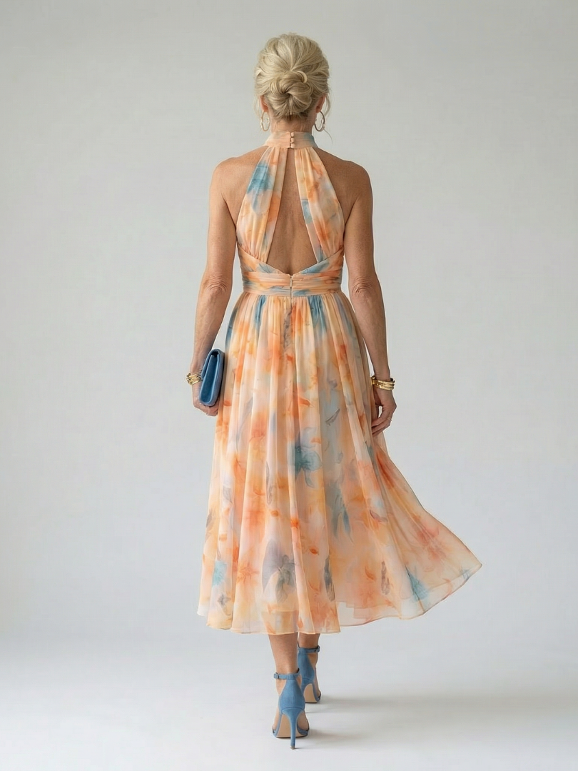 Axelle | Midi Halter Dress