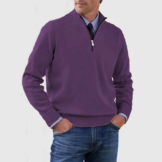 STIJN | Knitted Men's Sweater with Zipper for Refined Warmth and Timeless Class