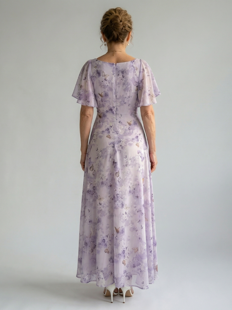 Danique | Midi dress with ruched sleeves