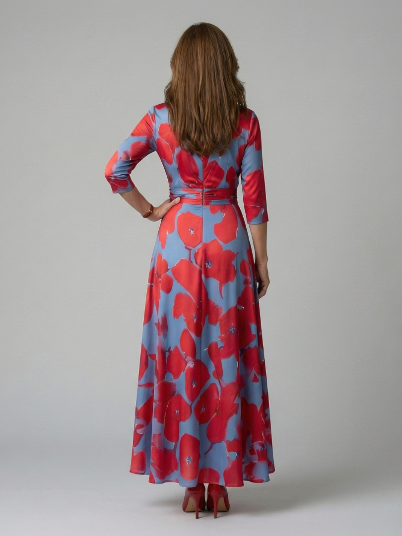Hanne | Midi Dress with Criss-Cross Neckline