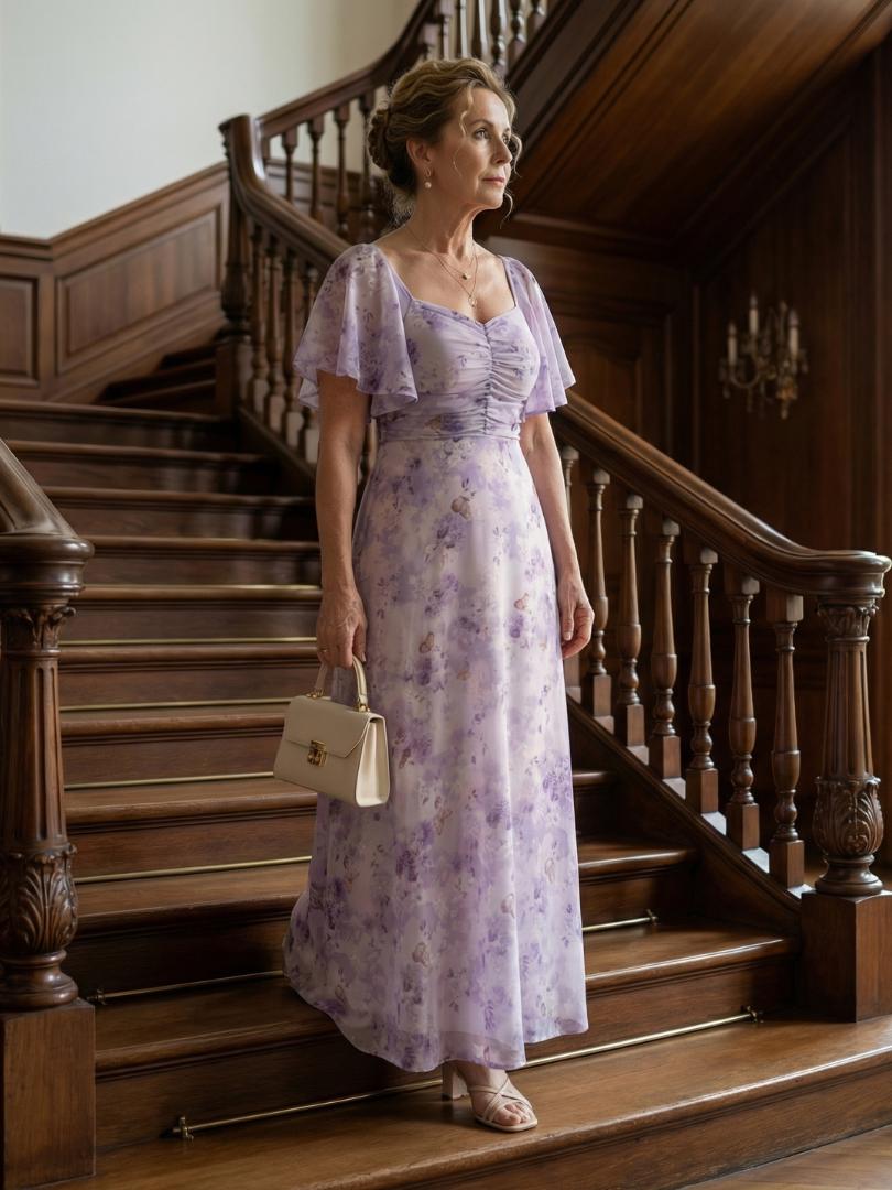 Danique | Midi dress with ruched sleeves