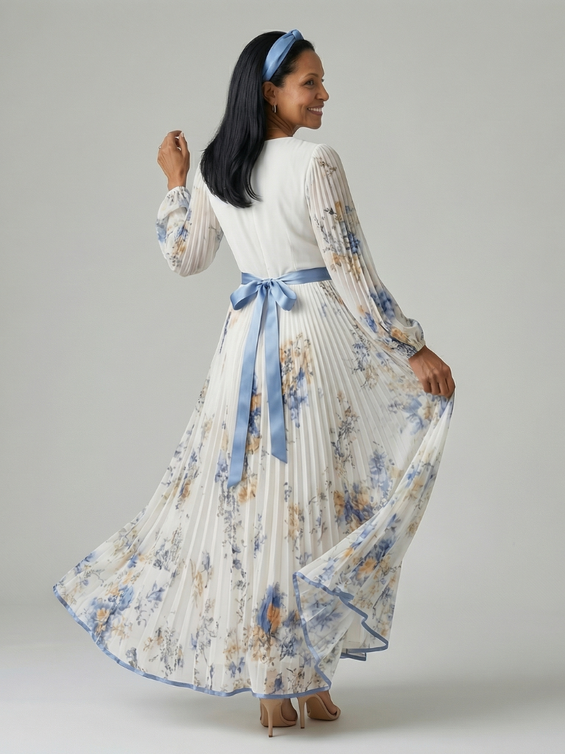 Lien | Midi Wrap Pleated Dress