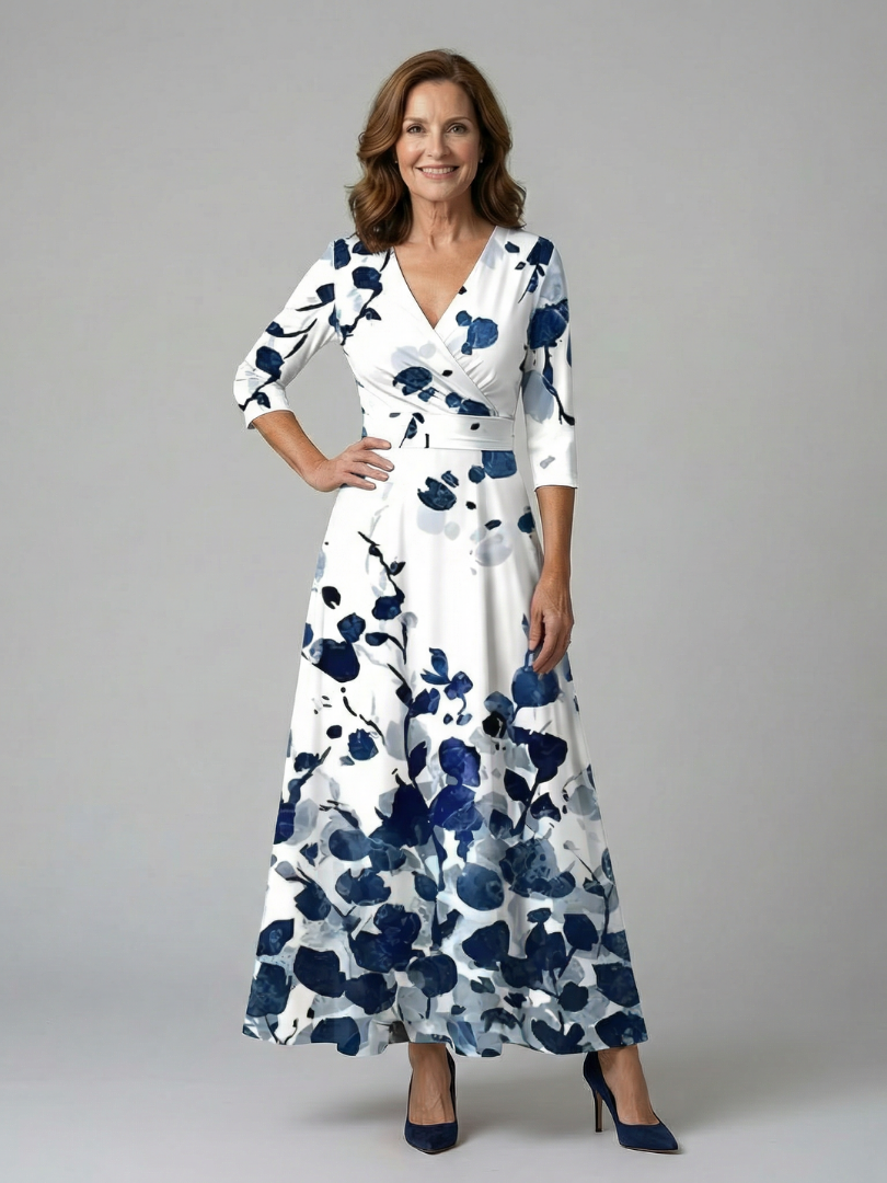 Hanne | Midi Dress with Criss-Cross Neckline