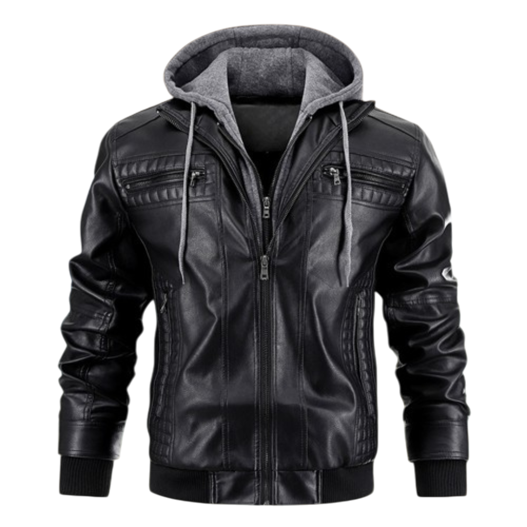 Hubert | Hooded & Leather Rock Jacket