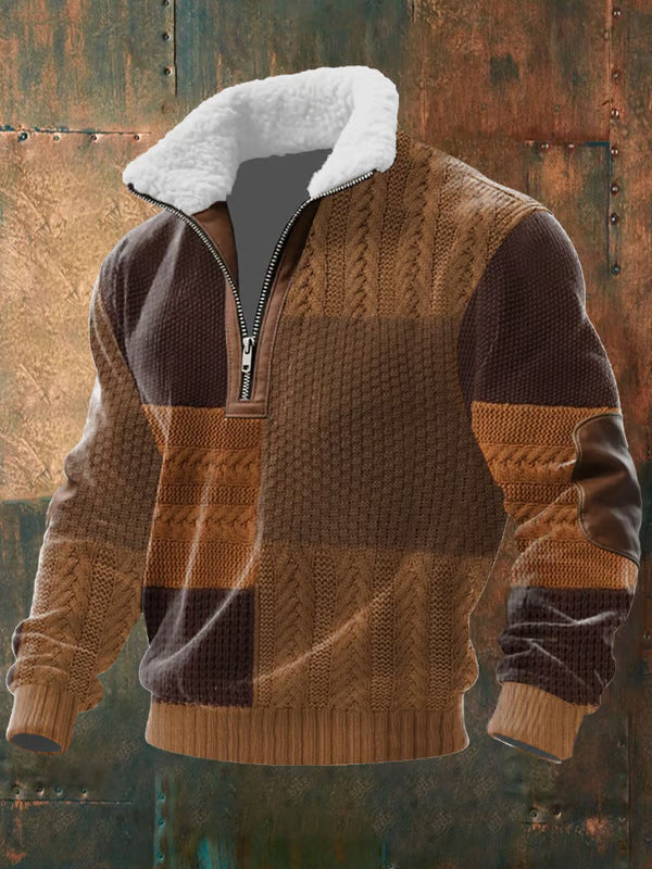 VAN LOREN MODE⢠| ZIPPER SWEATER WITH HIGH COLLAR AND LINING