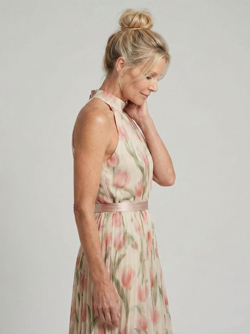 Roos | Floral Midi Halter Dress