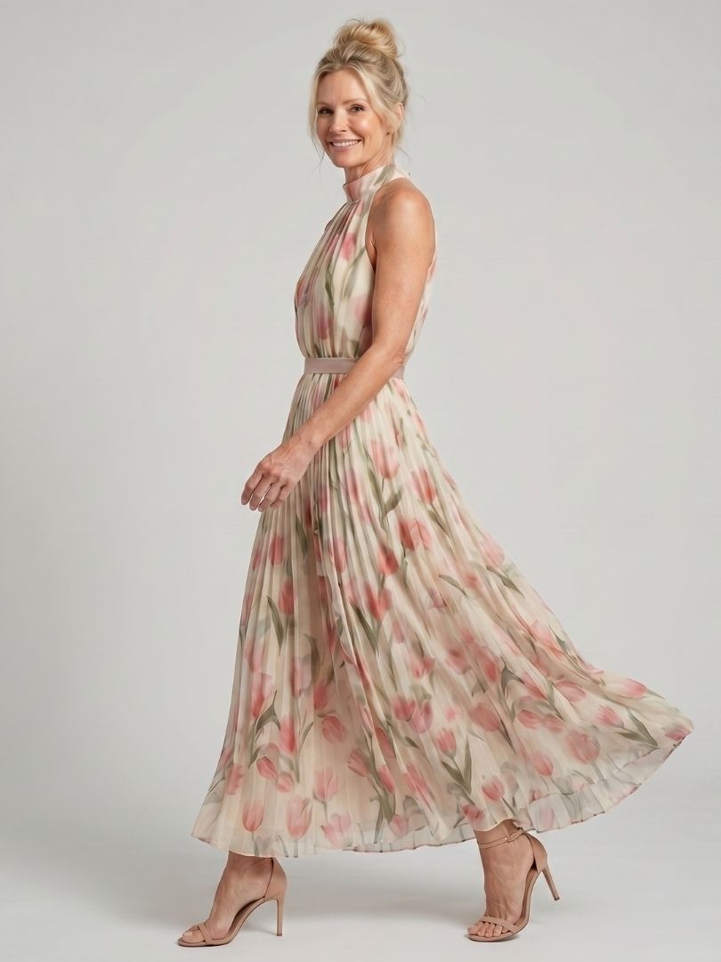 Roos | Floral Midi Halter Dress