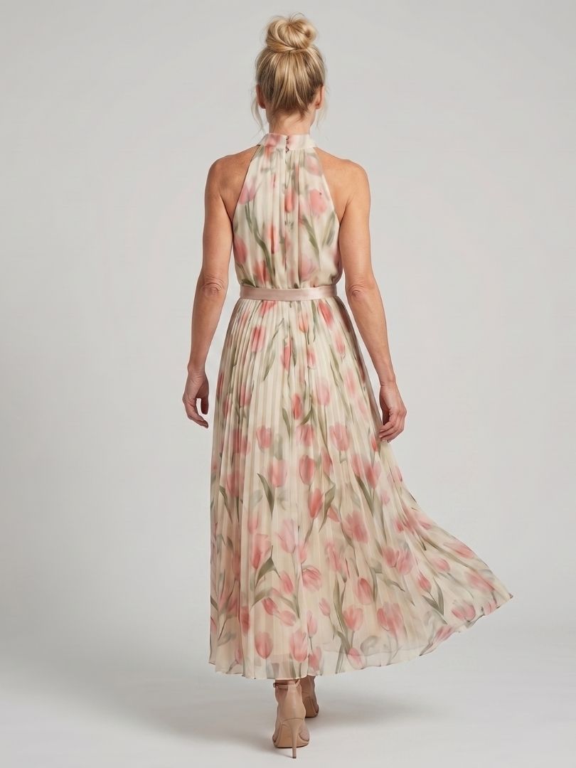 Roos | Floral Midi Halter Dress