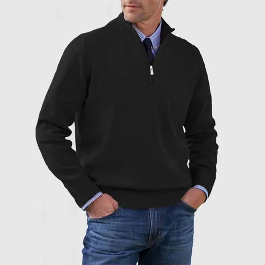 STIJN | Knitted Men's Sweater with Zipper for Refined Warmth and Timeless Class