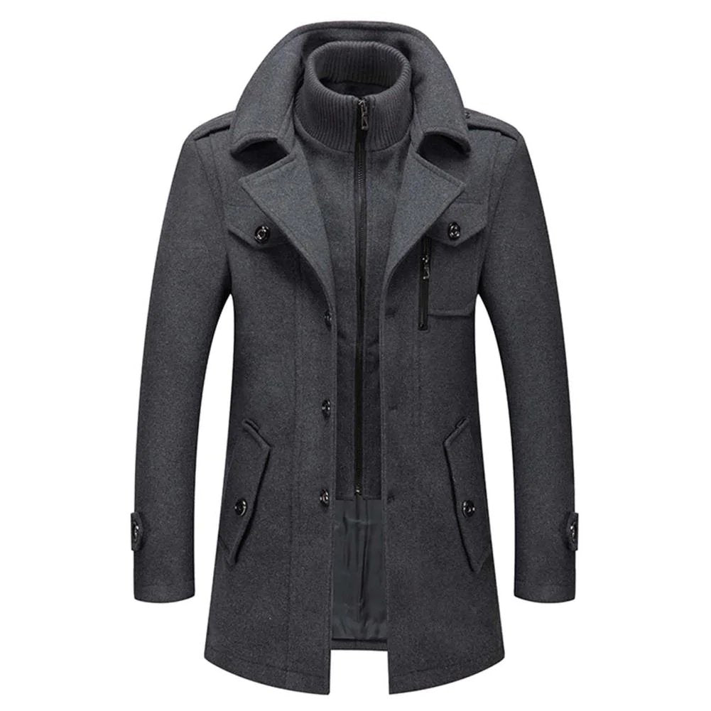 Shelby™ | Elegant Wool Coat with High Collar