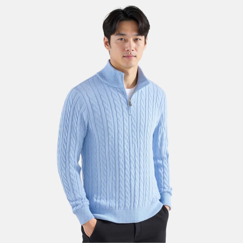 TAEBAEK | Ribbed Sweater with Zipper and Unique Design
