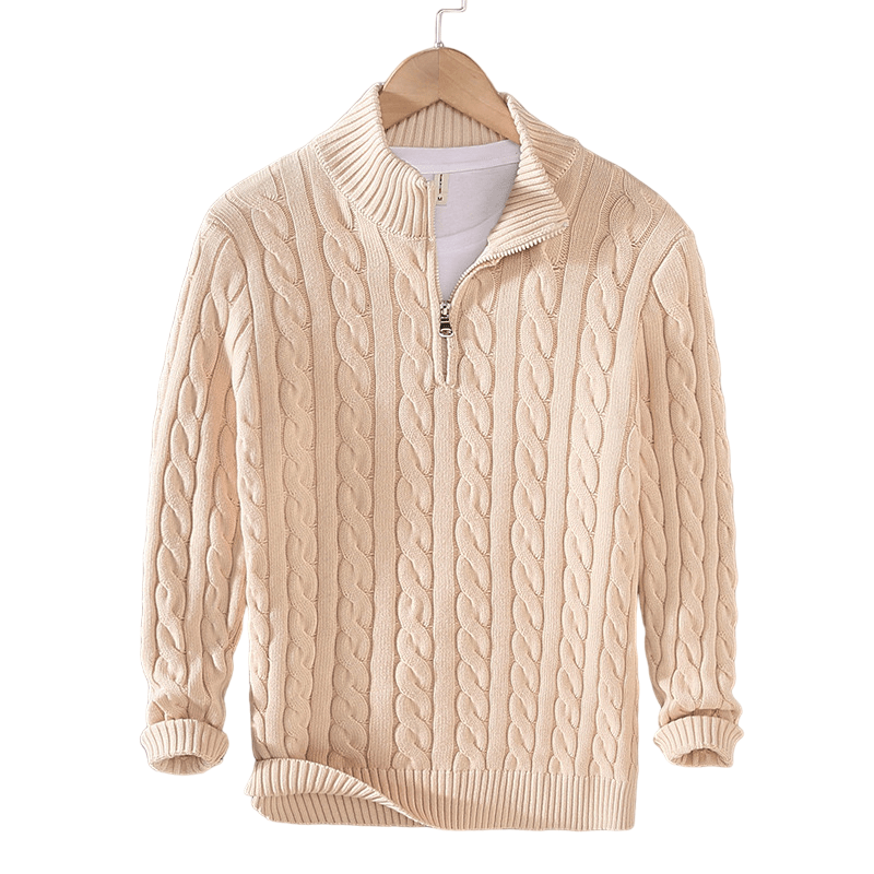 TAEBAEK | Ribbed Sweater with Zipper and Unique Design