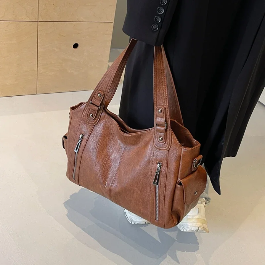 UMA - DUAL ZIPPER LARGE CAPACITY SHOULDER BAG