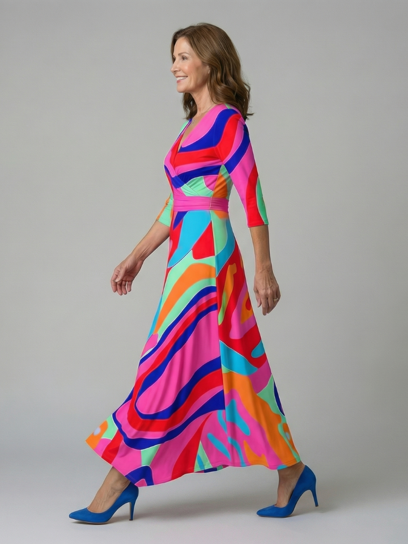 Hanne | Midi Dress with Criss-Cross Neckline