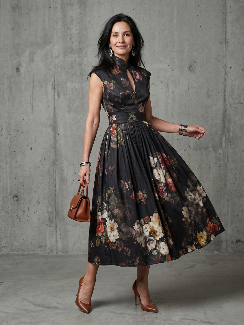 Britt | Midi Pleated Floral Dress