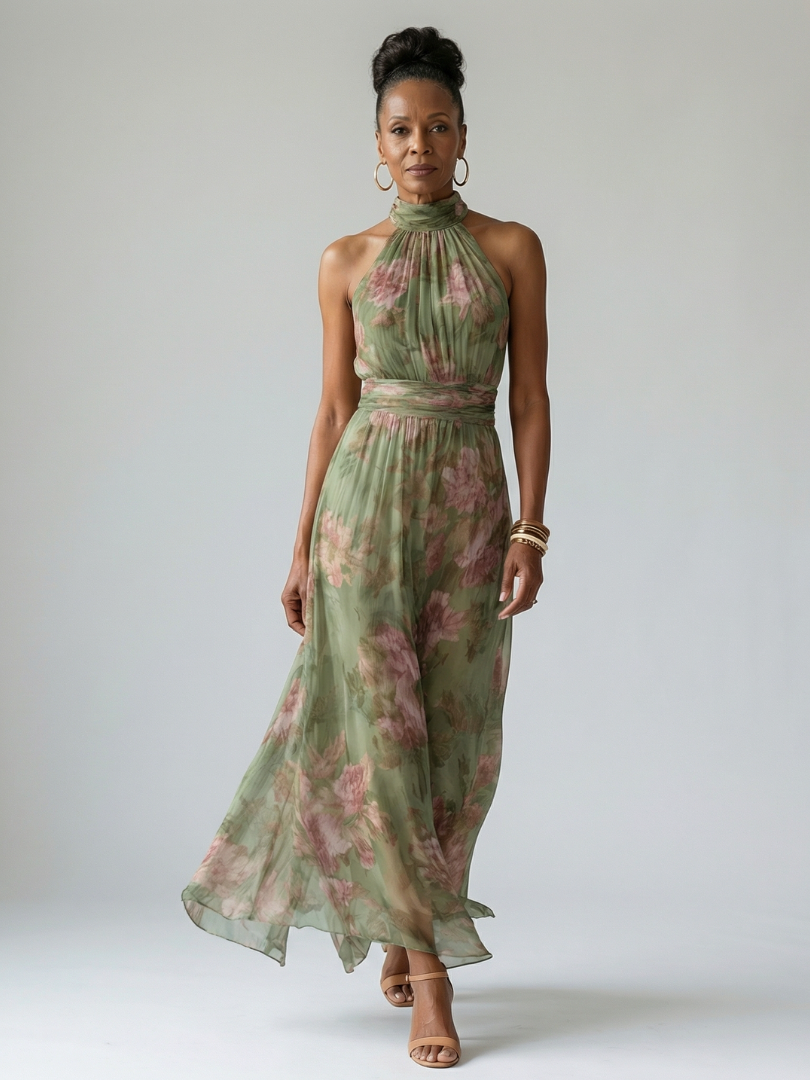 Femke | Midi Halter Dress