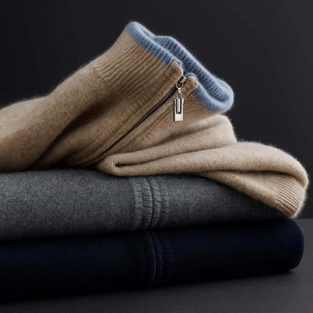 ROSSI ROMA™ | Men's Knitted Jacket with Zipper Warmth and Elegant Everyday Style