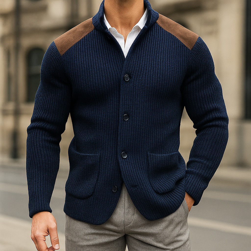 DAAN | Knitted Jacket Vest with Suede Accents for Comfort and Class