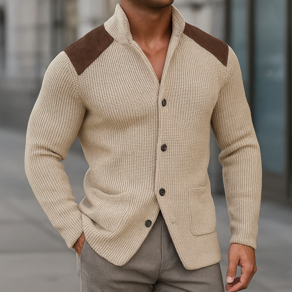 DAAN | Knitted Jacket Vest with Suede Accents for Comfort and Class
