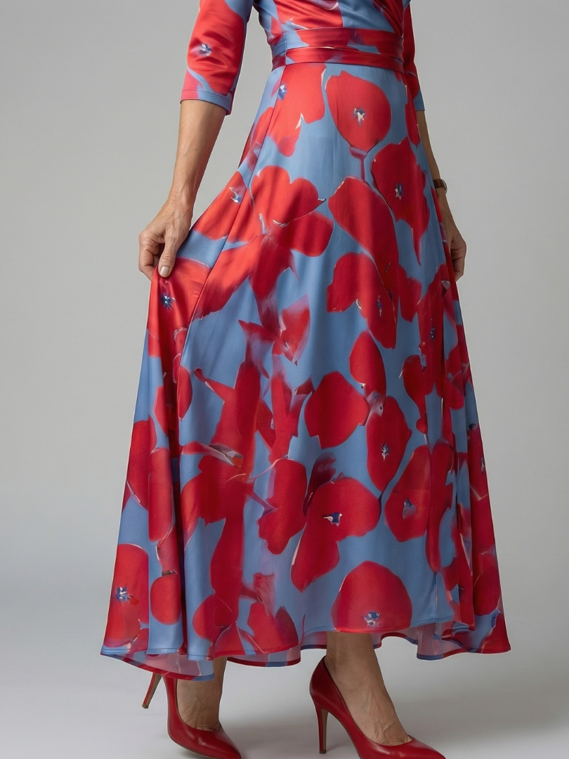 Hanne | Midi Dress with Criss-Cross Neckline