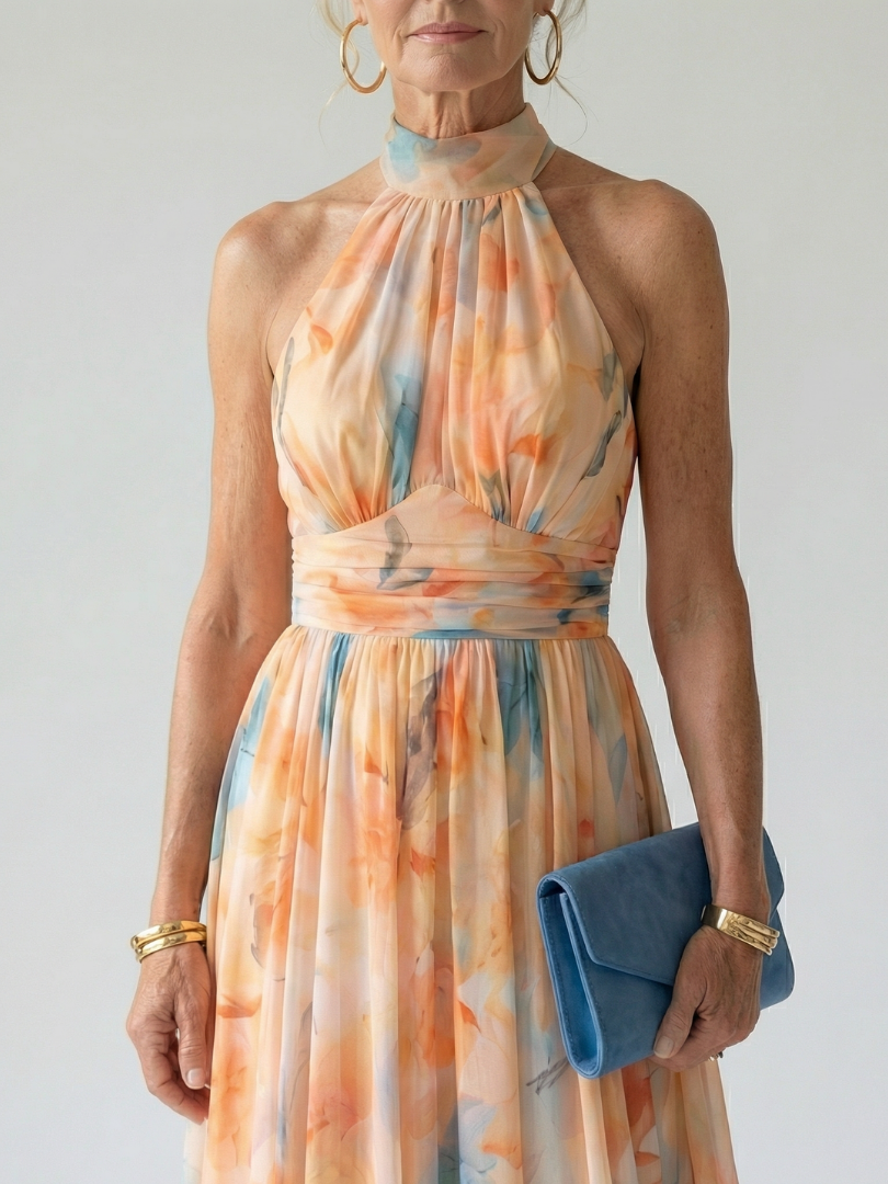 Axelle | Midi Halter Dress