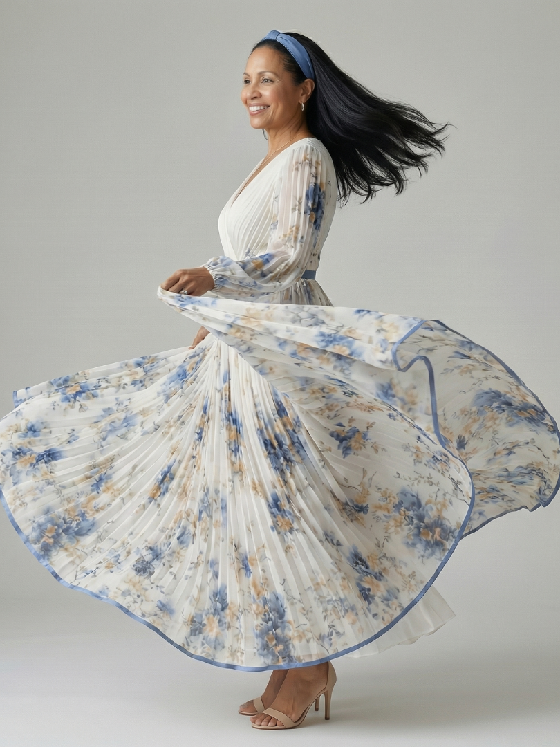 Lien | Midi Wrap Pleated Dress