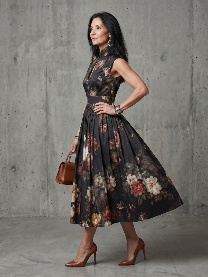 Britt | Midi Pleated Floral Dress