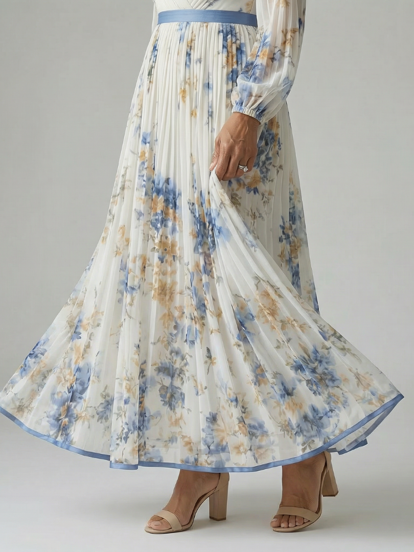 Lien | Midi Wrap Pleated Dress