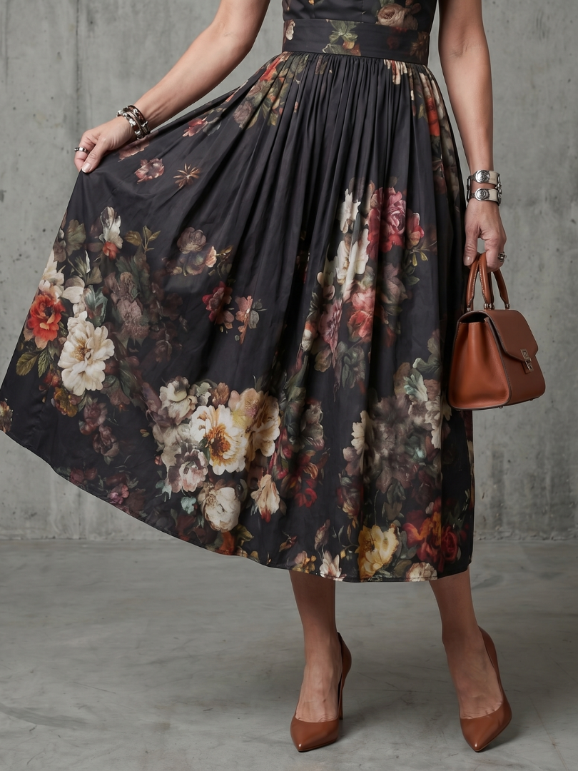 Britt | Midi Pleated Floral Dress