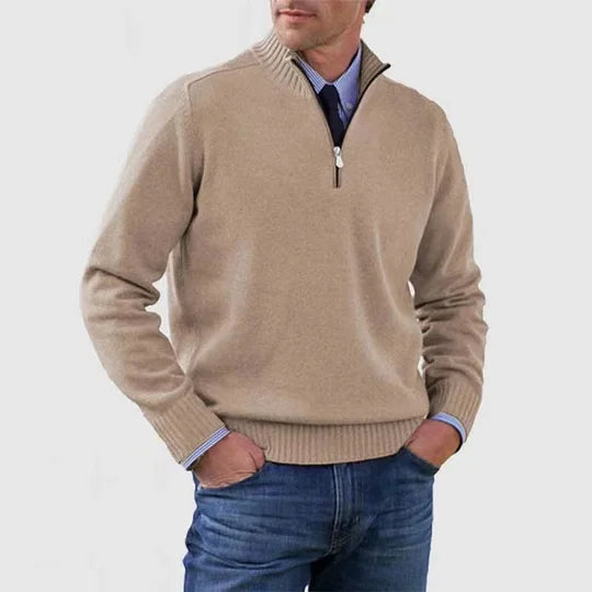 STIJN | Knitted Men's Sweater with Zipper for Refined Warmth and Timeless Class