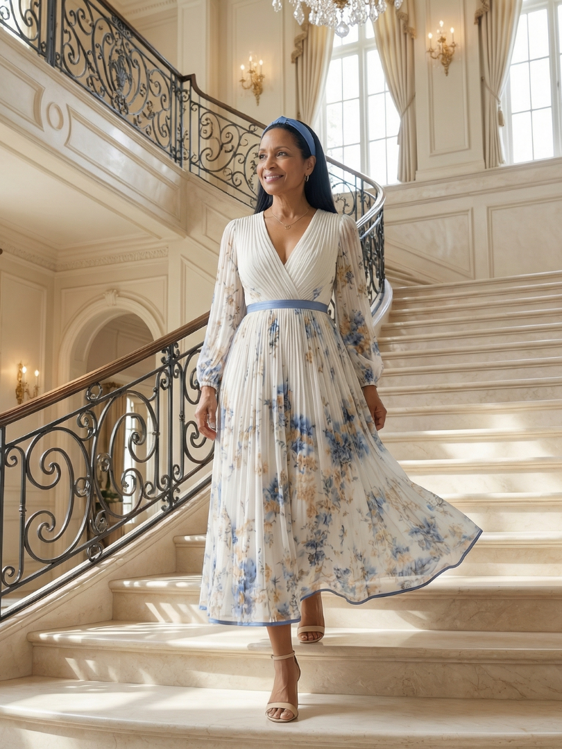 Lien | Midi Wrap Pleated Dress