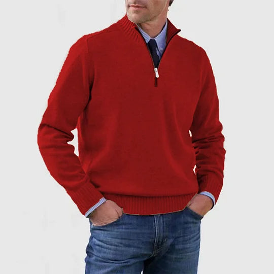 STIJN | Knitted Men's Sweater with Zipper for Refined Warmth and Timeless Class