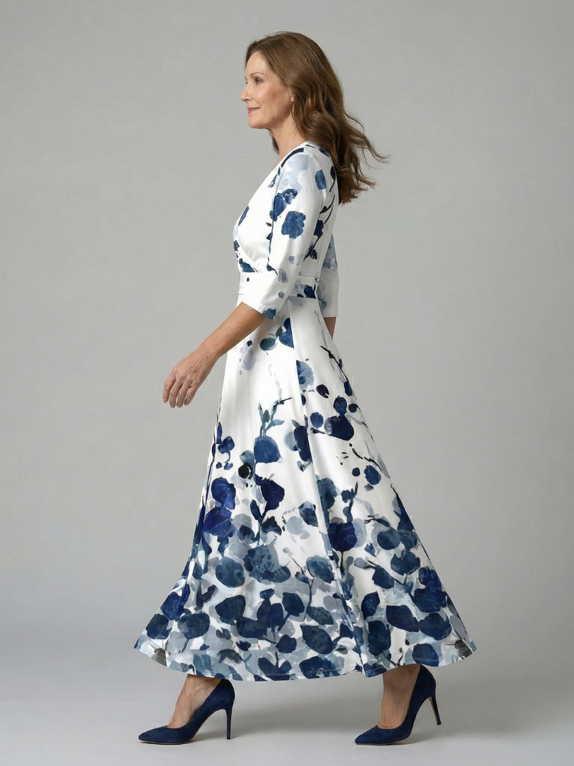 Hanne | Midi Dress with Criss-Cross Neckline