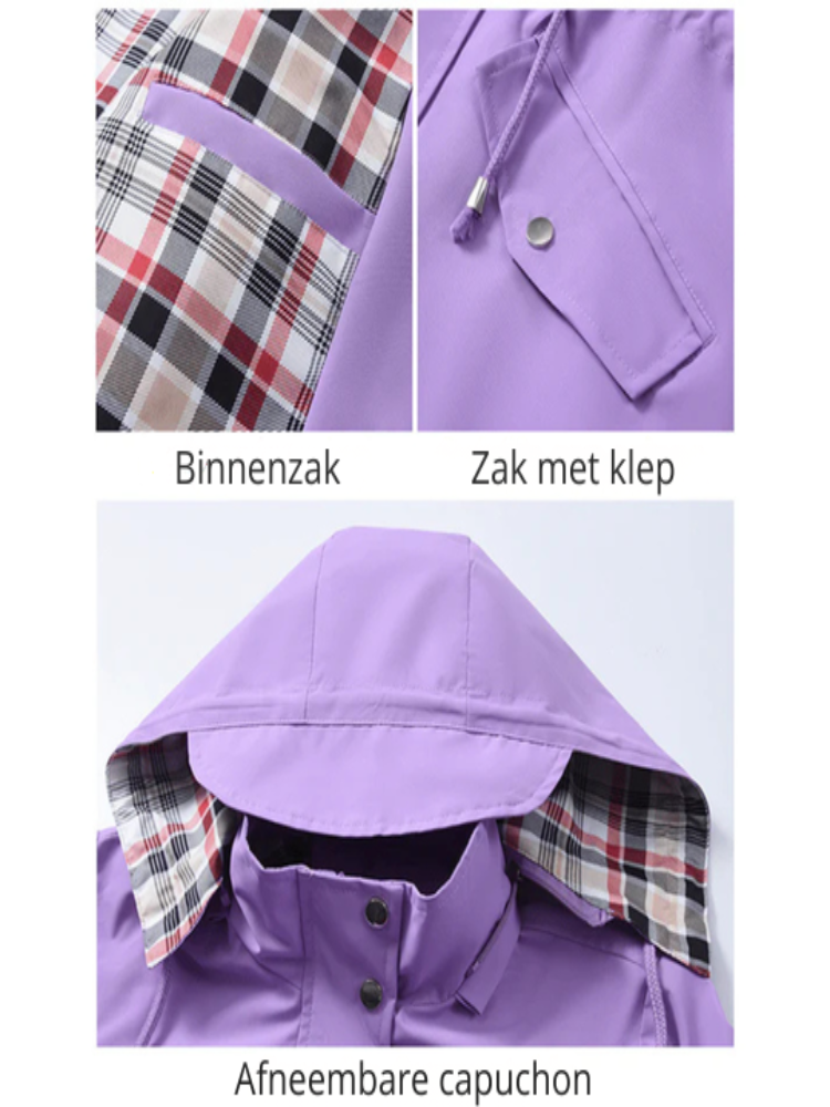 NOOR™ | Women's rain jacket with total protection and modern elegance for everyday use