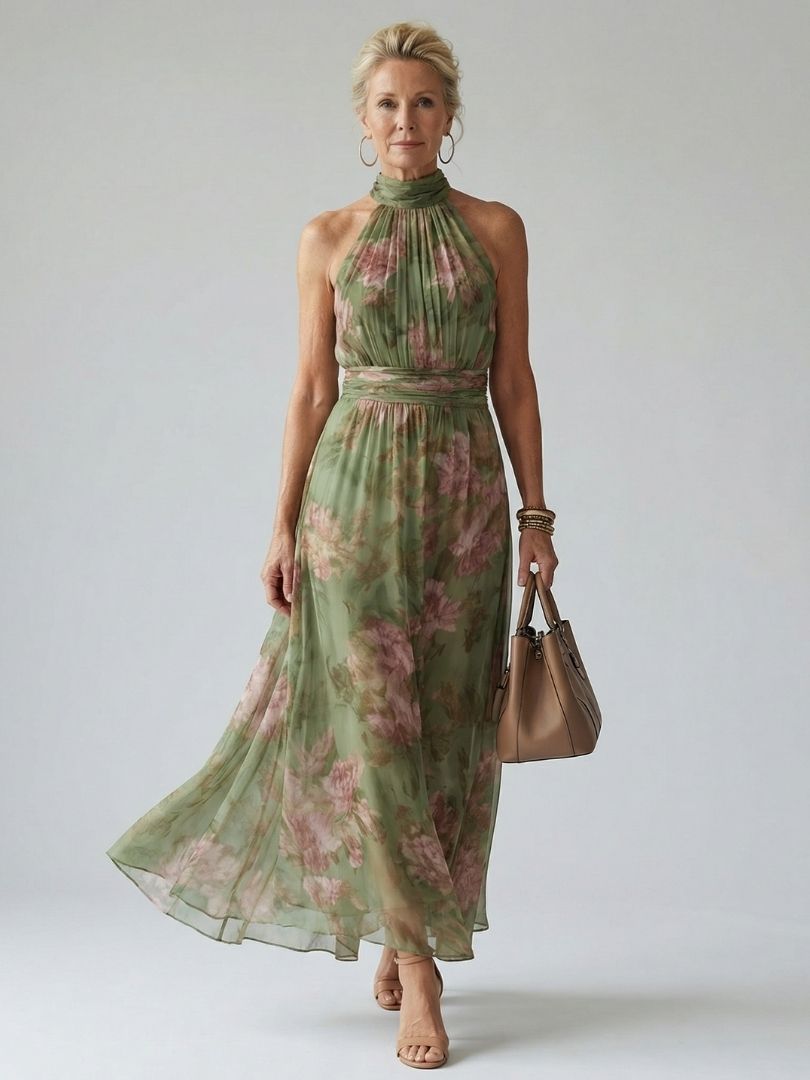 Femke | Midi Halter Dress