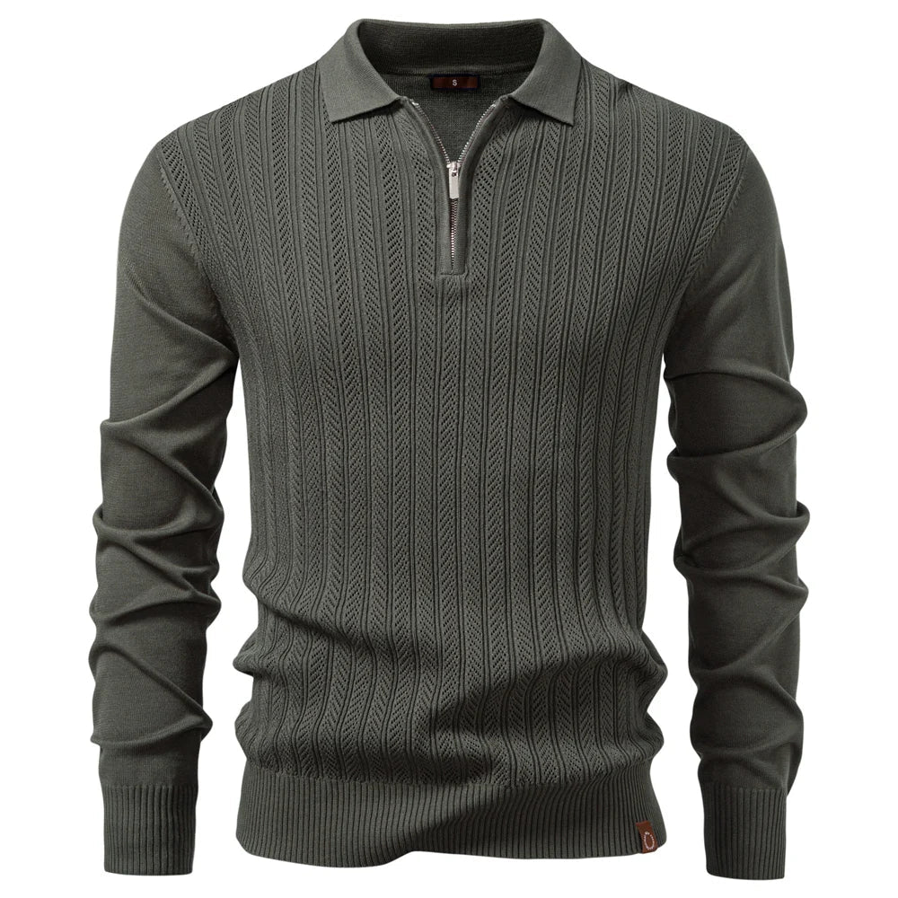 ARMAND | LUXE STRUCTURE POLO WITH ZIP FOR MEN