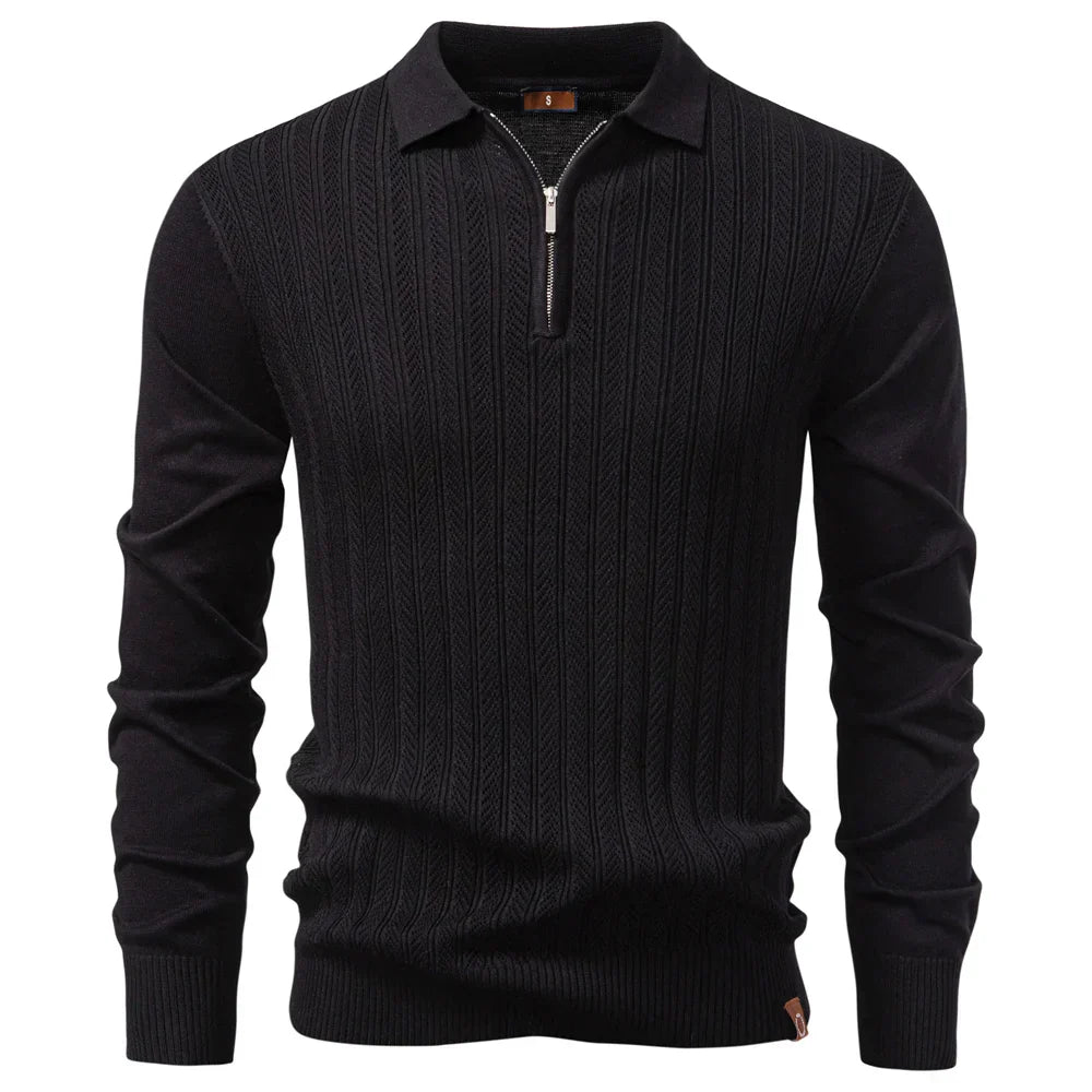 ARMAND | LUXE STRUCTURE POLO WITH ZIP FOR MEN